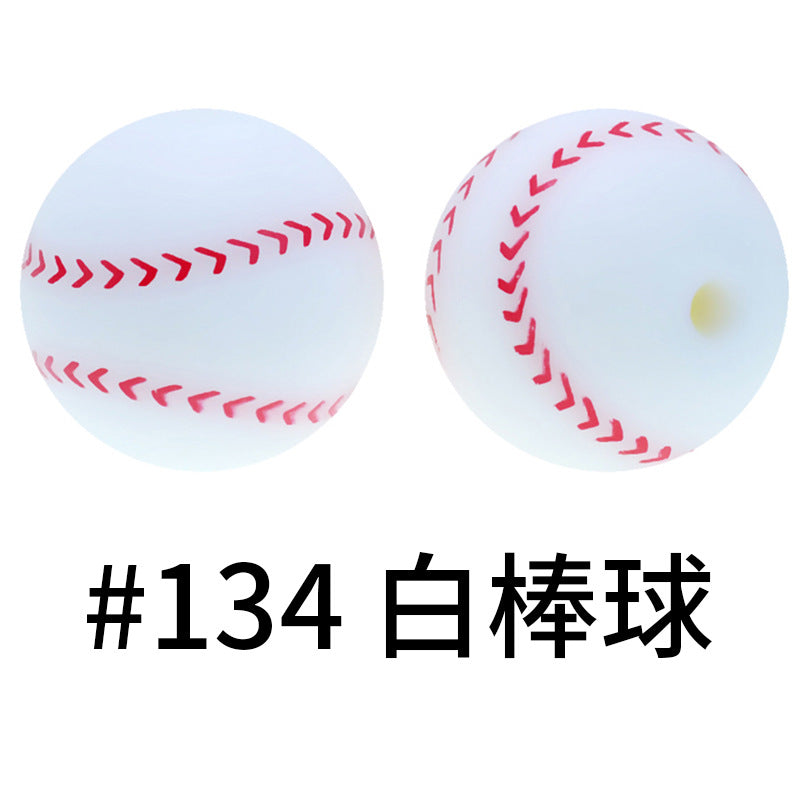 Wholesale 50pcs 16mm Print Silicone Beads Colorful Silicone Water Transfer Beads